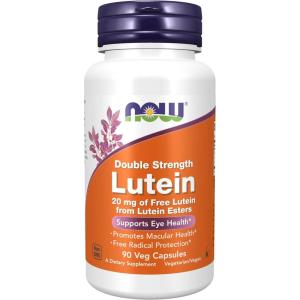 NOW Foods Supplements, Lutein 20 mg with 20 mg of Free Lutein from Lutein Esters, 90 Veg Capsules(90 Count (Pack of 1))