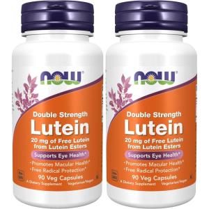 NOW Foods Supplements, Lutein 20 mg with 20 mg of Free Lutein from Lutein Esters, 90 Veg Capsules(90 Count (Pack of 2))