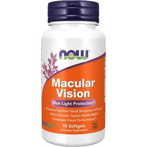 NOW Foods Supplements, Macular Vision Softgel, Eye Health, Eye Support, 50 Softgels