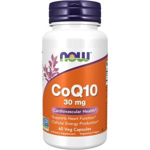 NOW Supplements, CoQ10 30 mg, Pharmaceutical Grade, All-Trans Form produced by Fermentation, 240 Veg Capsules(60 Count (Pack of 1))