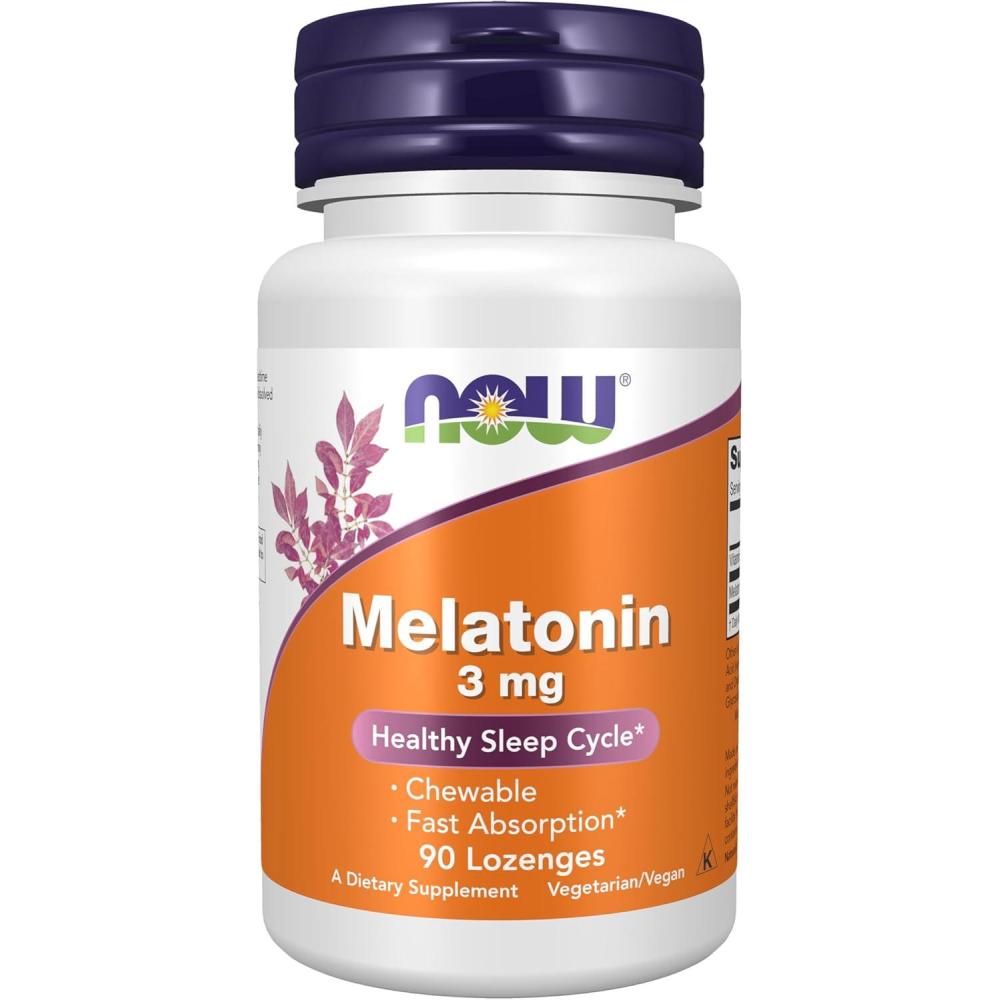 imageNOW Supplements Melatonin 3 mg Free Radical Scavenger Healthy Sleep Cycle 90 Chewable Lozenges90 Count Pack of 1