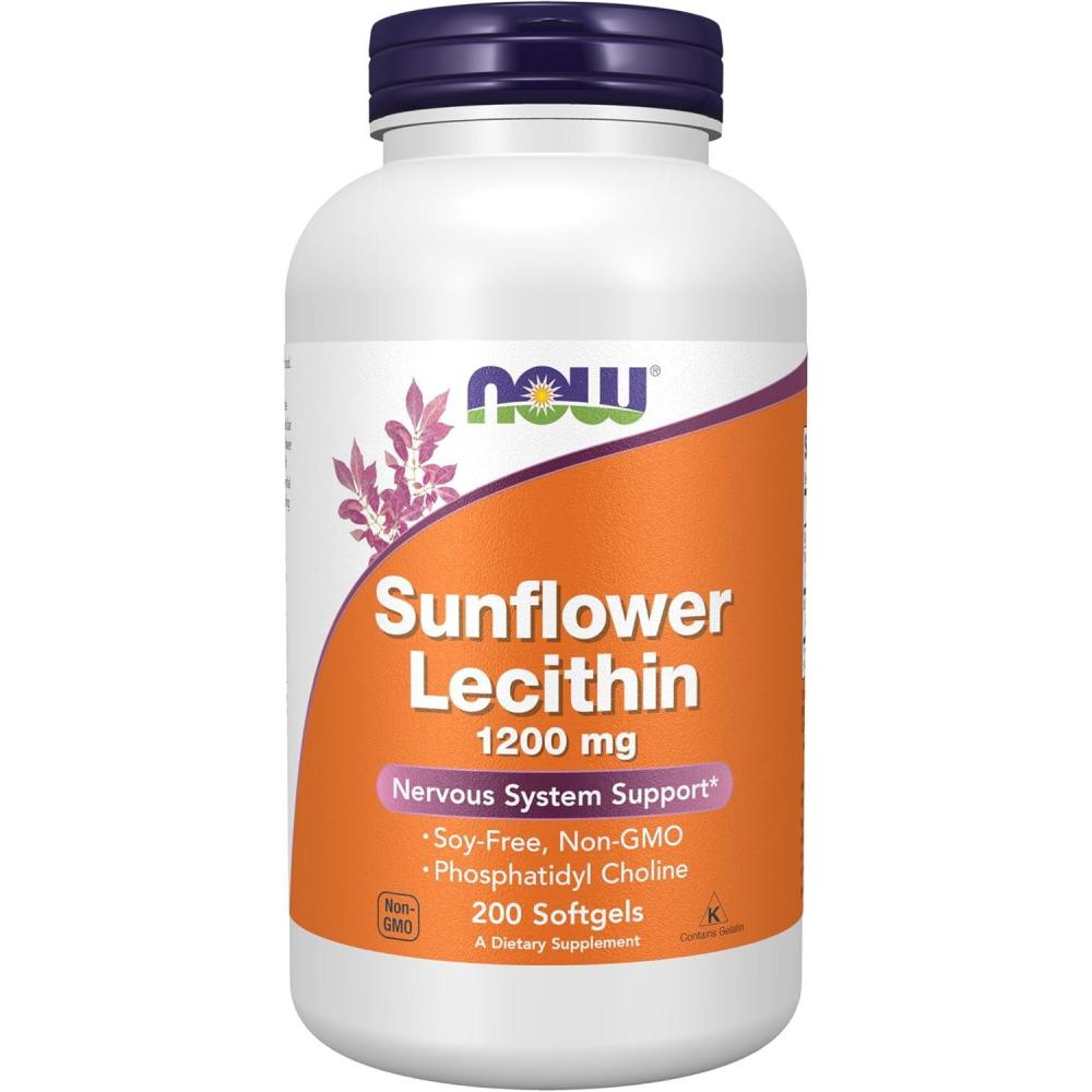 imageNOW Supplements Sunflower Lecithin 1200 mg with Phosphatidyl Choline 200 Softgels200 Count Pack of 1
