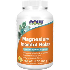 NOW Foods Supplements,powder Magnesium Inositol Relax, Nervous System Support*, Fizzy Lemonade Flavor, 16-Ounce