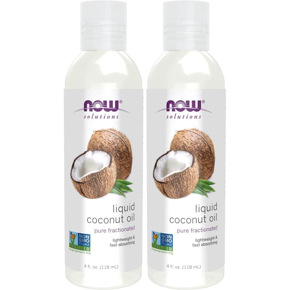 imageNOW Foods Solutions Liquid Coconut Oil Light and Nourishing Promotes HealthyLooking Skin and Hair 4Ounce4 Fl Oz Pack of 2
