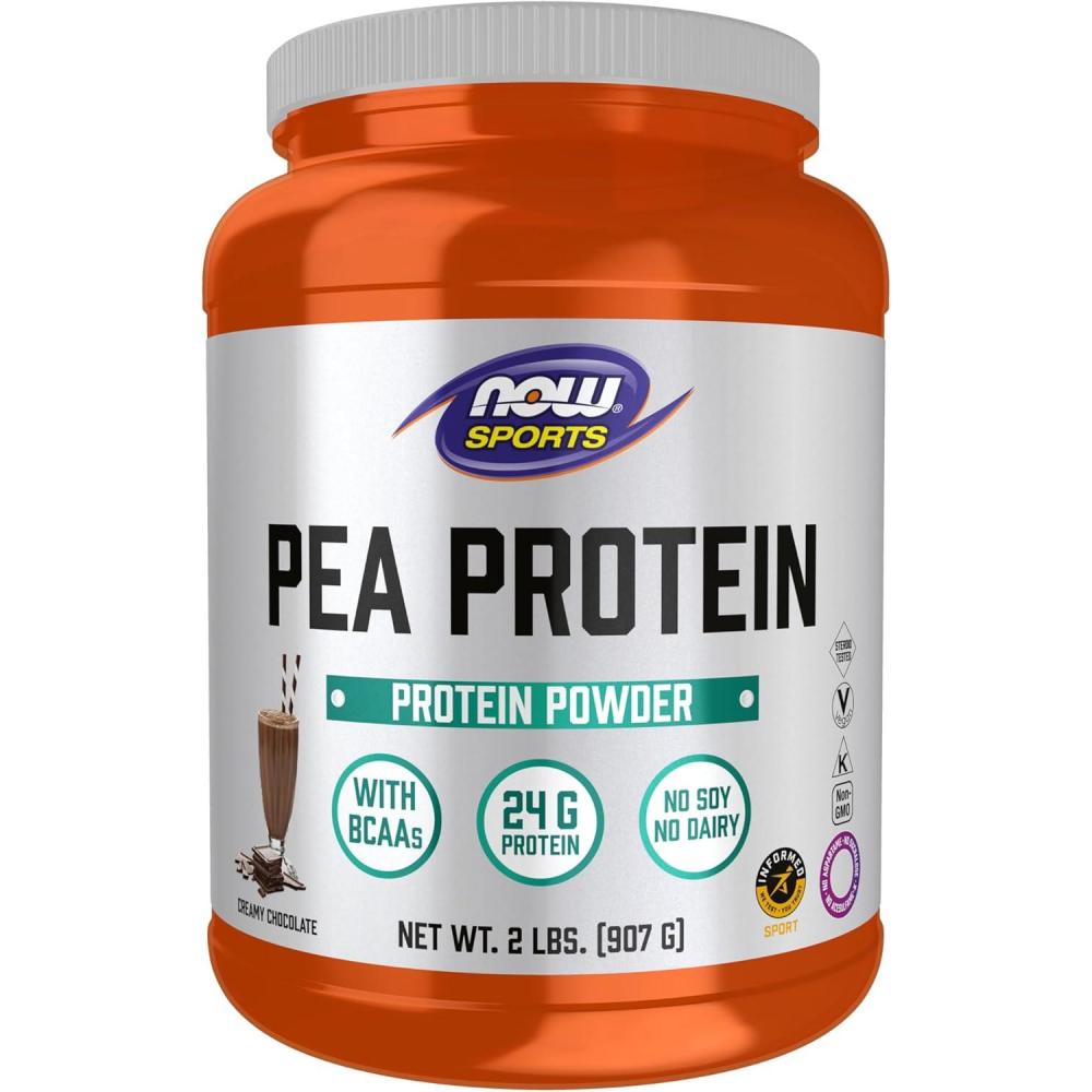 imageNOW Foods Sports Nutrition Pea Protein 24 g Easily Digested Creamy Chocolate Powder 2Pound