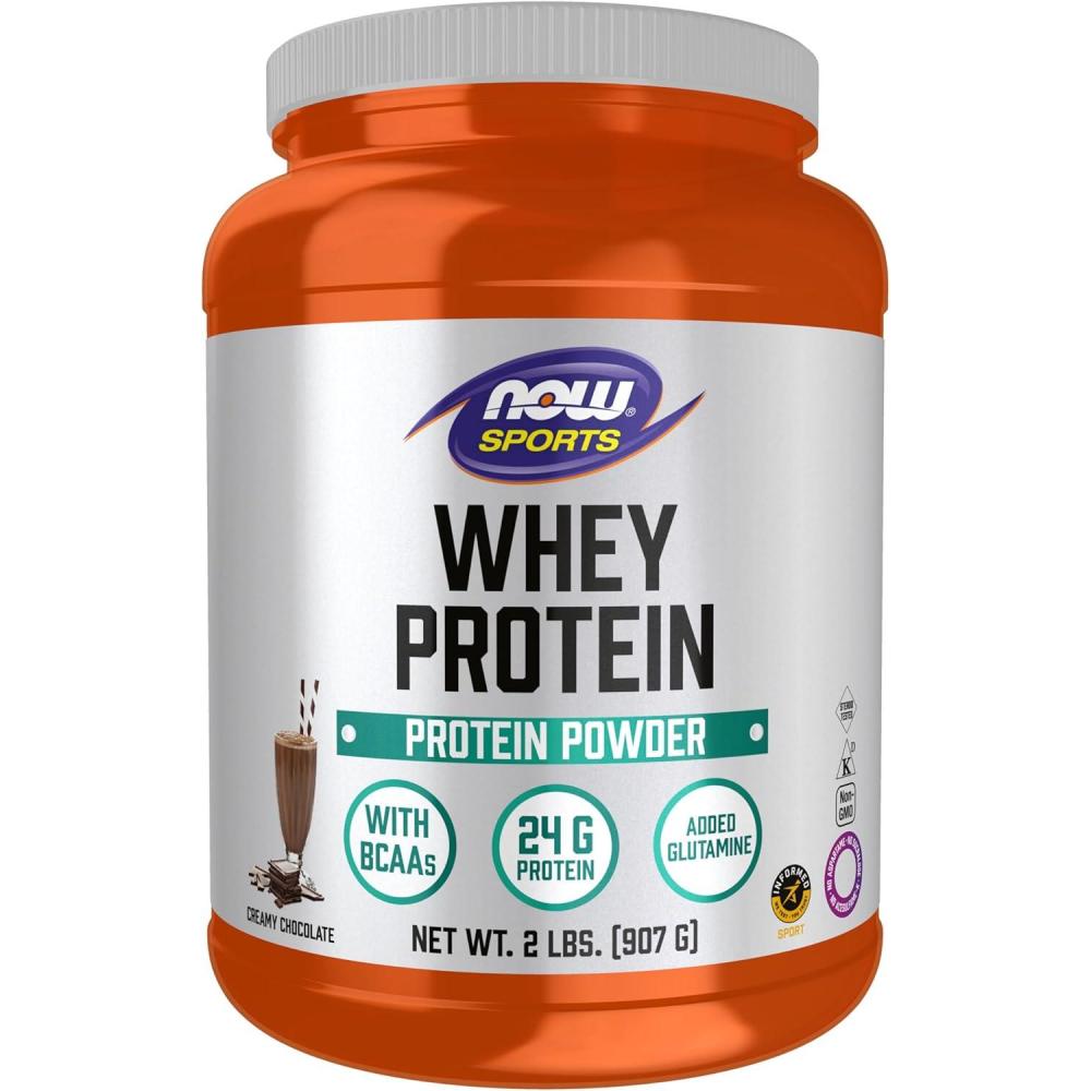imageNOW Foods Sports Nutrition Whey Protein 24 g With BCAAs Creamy Chocolate Powder 6Pound2 Pound Pack of 1