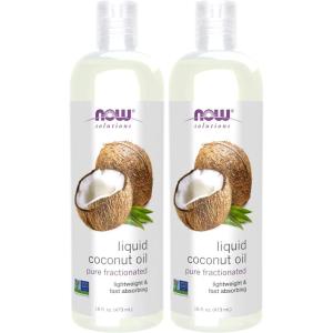 NOW Foods Solutions, Liquid Coconut Oil, Light and Nourishing, Promotes Healthy-Looking Skin and Hair, 4-Ounce(16 Fl Oz (Pack of 2))