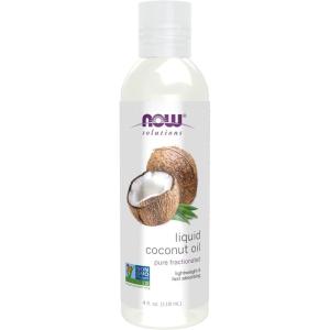 NOW Foods Solutions, Liquid Coconut Oil, Light and Nourishing, Promotes Healthy-Looking Skin and Hair, 4-Ounce(4 Fl Oz (Pack of 1))