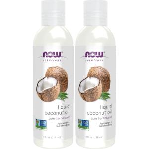 NOW Foods Solutions, Liquid Coconut Oil, Light and Nourishing, Promotes Healthy-Looking Skin and Hair, 4-Ounce(4 Fl Oz (Pack of 2))