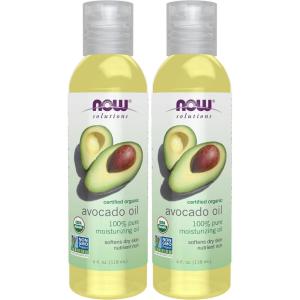NOW Foods Solutions, Organic Avocado Oil, 100% Pure Moisturizing Oil, Nutrient Rich and Hydrating, 4-Ounce(4 Fl Oz (Pack of 2))