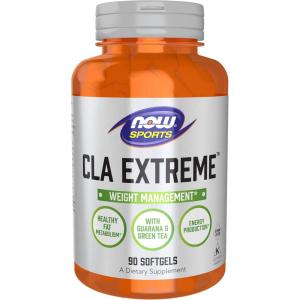 NOW Foods Sports Nutrition, CLA Extreme™ (Conjugated Linoleic Acid) With Guarana & Green Tea, 90 Softgels(90 Count (Pack of 1))