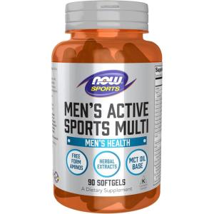 NOW Foods Sports Nutrition, Men’s Extreme Sports Multi with Free-Form Amino Acids, ZMA®, Tribulus, MCT Oil, and Herbal Extracts, 90 Softgels(90 Count (Pack of 1))