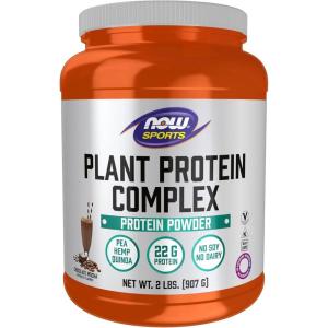 NOW Foods Sports Nutrition, Plant Protein Complex 22 Grams, Chocolate Mocha Powder, 2-Pound(2 Pound (Pack of 1))