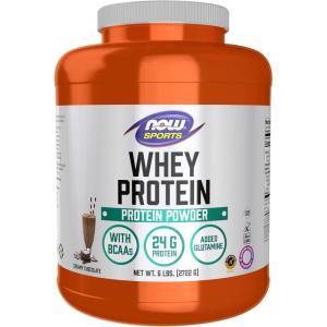 NOW Foods Sports Nutrition, Whey Protein, 24 g With BCAAs, Creamy Chocolate Powder, 6-Pound(6 Pound (Pack of 1))