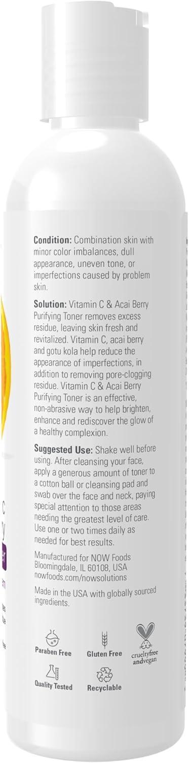 imageNOW Solutions Vitamin C and Acai Berry Purifying Toner Brightening System Removes PoreClogging Residue 8 Fl Oz Pack of 1Berry