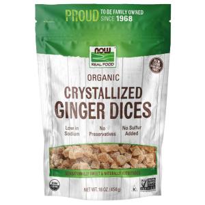 NOW Foods, Organic Crystallized Ginger Dices, Low-Sodium, Preservative-Free and Non-GMO, 16-Ounce (Packaging May Vary)(16-Ounce)