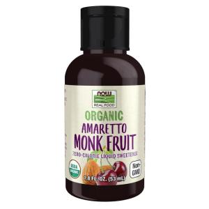 NOW Foods, Organic Liquid Monk Fruit, Zero-Calorie Sweetener, Caramel, 1.8-Ounce(Amaretto)