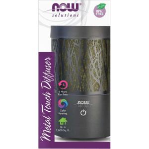 NOW Essential Oils, Metal Touch Ultrasonic Aromatherapy Oil Diffuser, Extremely Quiet and Heat Free, Color Changing LED