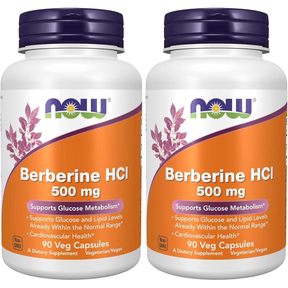 imageNow Supplements Berberine HCL 500 mg Supports Glucose Metabolism 90 Veg Capsules90 Count Pack of 2