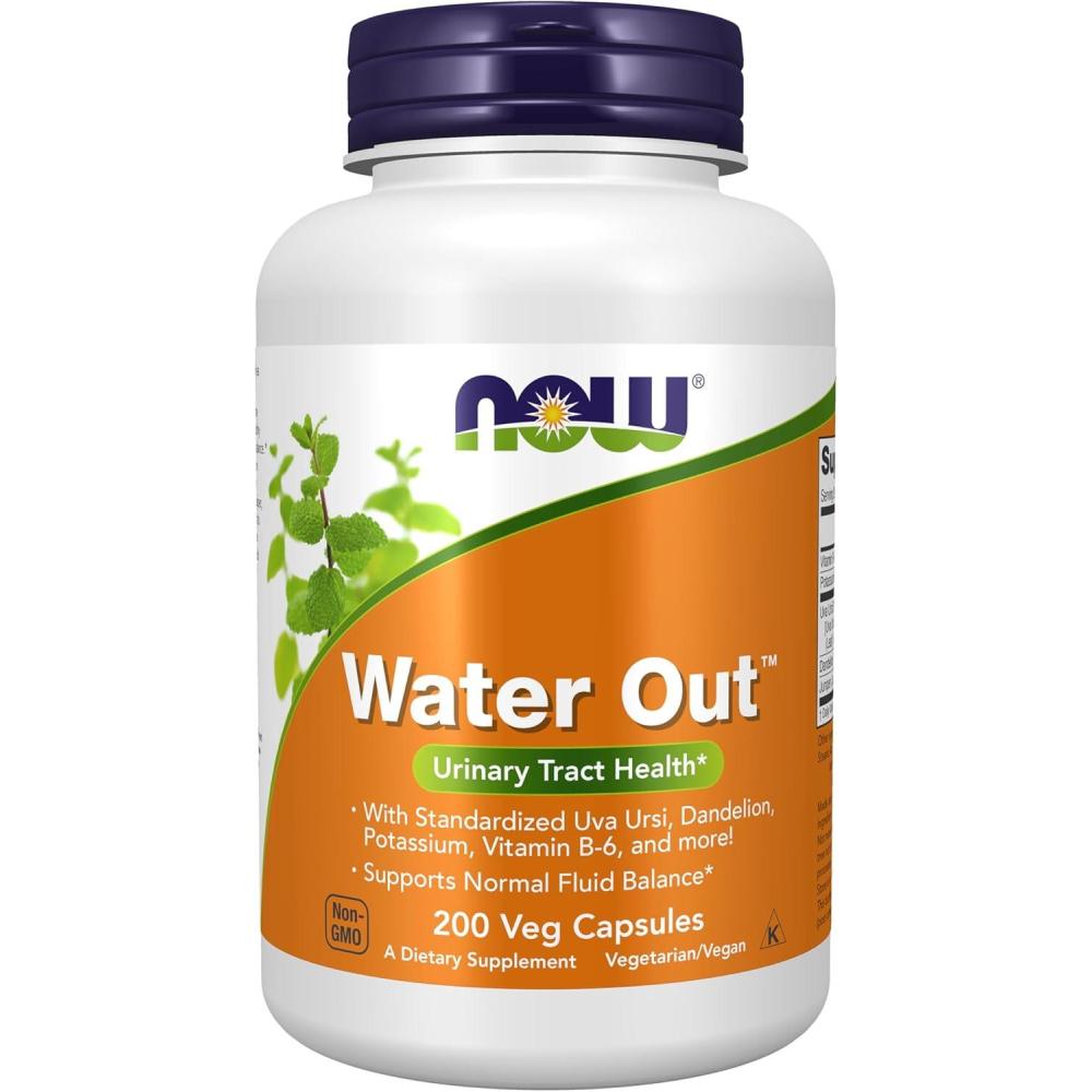 imageNow Supplements Water Out with Standardized Uva Ursi Dandelion Potassium and Vitamin B6 200 Veg Capsules