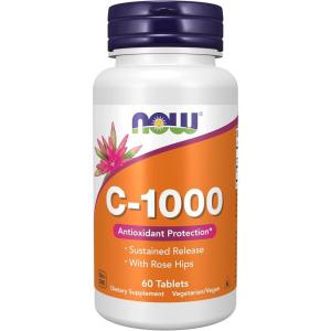 Now Supplements, Vitamin C-1,000 with Rose HIPS, Sustained Release, Antioxidant Protection*, 60 Tablets