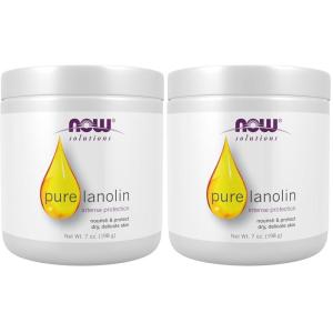 NOW Solutions, Pure Lanolin, Wind and Harsh Environment Skin Protectant, Thick Jelly, For Rough Dry Skin, 7-Ounce(7 Fl Oz (Pack of 2))