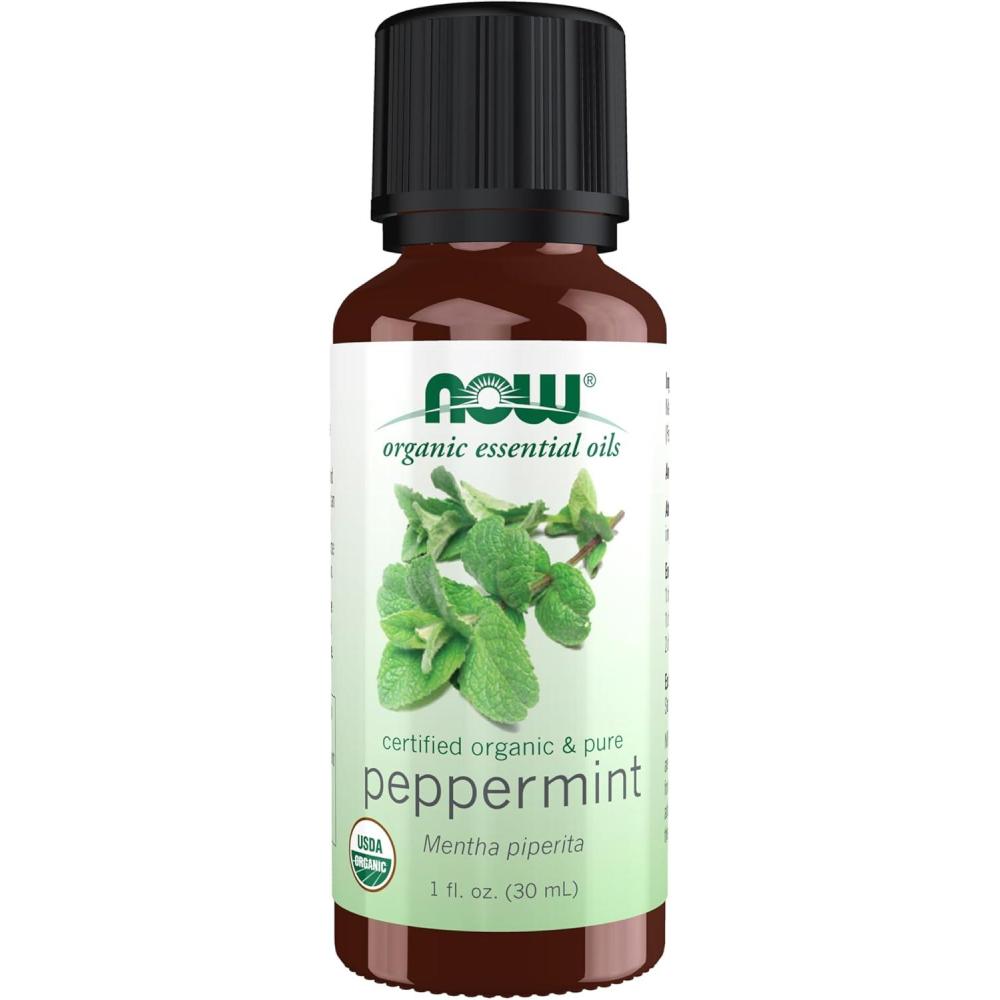 imageNOW Essential Oils Organic Peppermint Oil Invigorating Aromatherapy Scent Steam Distilled 100 Pure Vegan Child Resistant Cap 1Ounce1 Fl Oz Pack of 1
