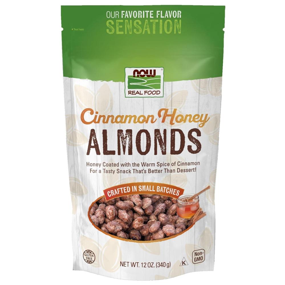 imageNOW Foods Cinnamon Honey Coated Almonds Crafted in Small Batches 12Ounce 340 gCinnamon Honey
