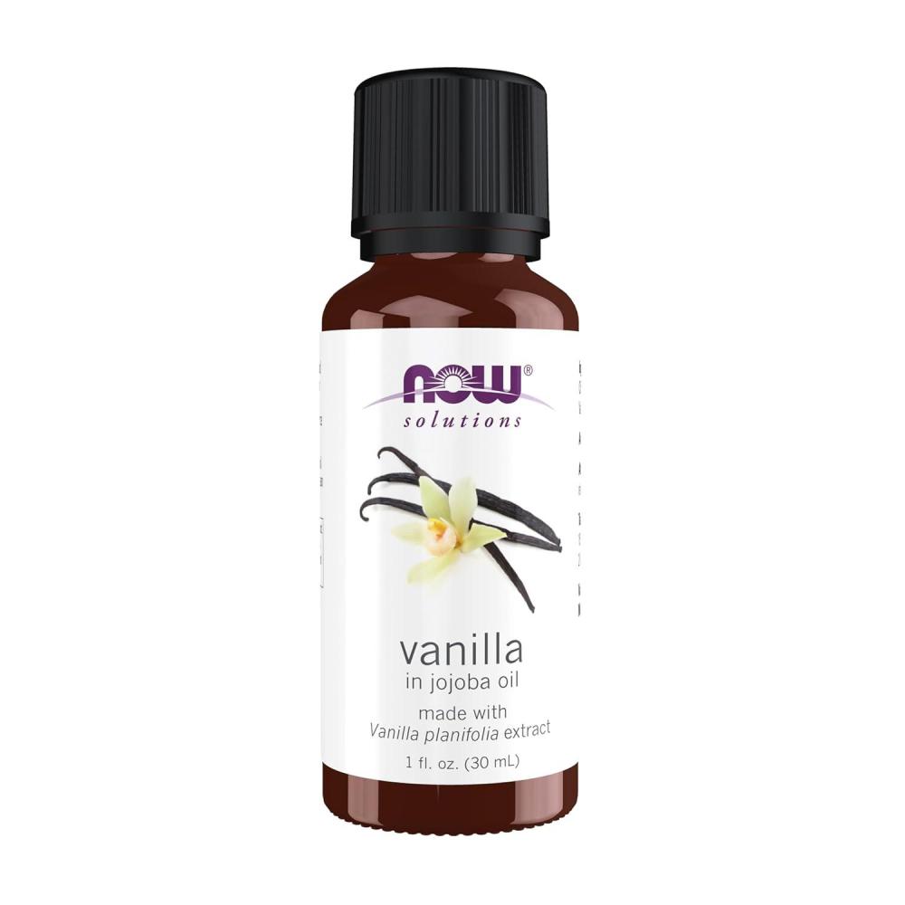 imageNOW Foods Essential Oils Vanilla Oil Blend of Pure Vanilla Bean Extract in Pure Jojoba Oil Sweet Aromatherapy Scent Vegan Child Resistant Cap 1Ounce1 Fl Oz Pack of 1