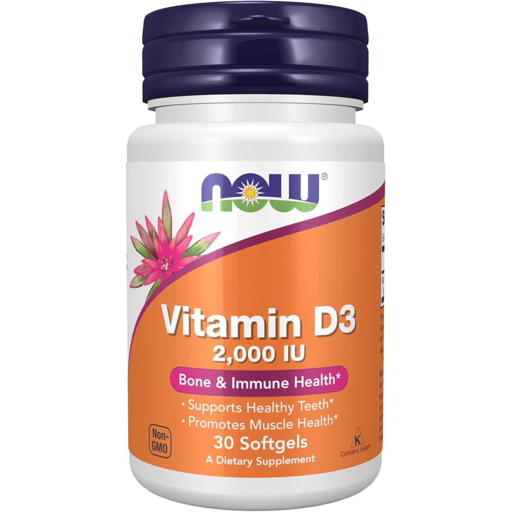 imageNOW Foods Supplements Vitamin D3 2000 IU High Potency Structural Support 120 Softgels30 Count Pack of 1