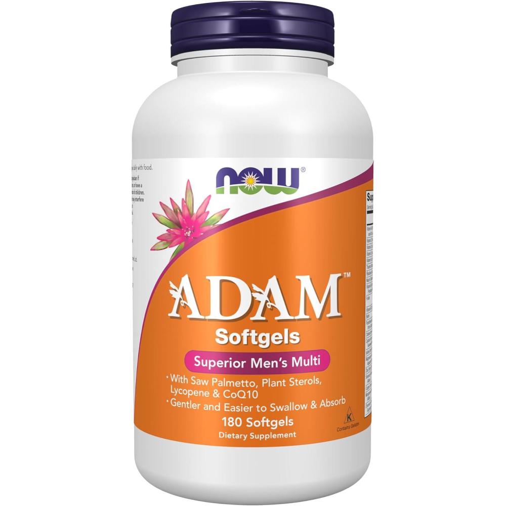 imageNOW Supplements ADAM Mens Multivitamin with Saw Palmetto Plant Sterols Lycopene amp CoQ10 90 Softgels180 Softgel