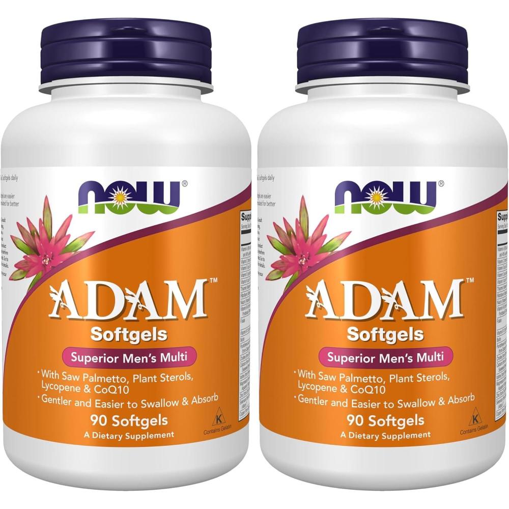 imageNOW Supplements ADAM Mens Multivitamin with Saw Palmetto Plant Sterols Lycopene amp CoQ10 90 Softgels90 Count Pack of 2