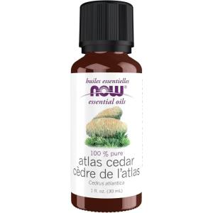 NOW Essential Oils, Atlas Cedar Oil, Balancing Aromatherapy Scent, Steam Distilled, 100% Pure, Vegan, Child Resistant Cap, 1-Ounce