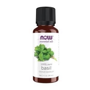 NOW Essential Oils, Basil Oil, Energizing Aromatherapy Scent, Stream Distilled, 100% Pure, Vegan, Child Resistant Cap, 1-Ounce(Standard Packaging)