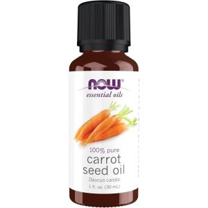 NOW Essential Oils, Carrot Seed Oil, Grounding Aromatherapy Scent, Steam Distilled, 100% Pure, Vegan, Child Resistant Cap, 1-Ounce(Camphor)