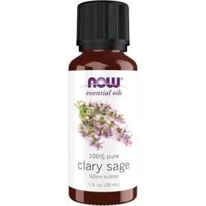 NOW Essential Oils, Clary Sage Oil, Focusing Aromatherapy Scent, Steam Distilled, 100% Pure, Vegan, Child Resistant Cap, 1-Ounce(1 Fl Oz (Pack of 1))