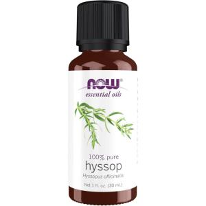 NOW Essential Oils, Hyssop Oil, Purifying Aromatherapy Scent, Steam Distilled, 100% Pure, Vegan, Child Resistant Cap, 1-Ounce