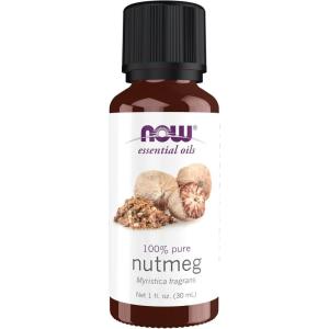 NOW Essential Oils, Nutmeg Oil, Energizing Aromatherapy Scent, Steam Distilled, 100% Pure, Vegan, Child Resistant Cap, 1-Ounce