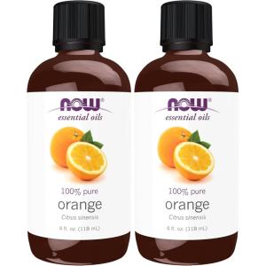 NOW Essential Oils, Orange Oil, Uplifting Aromatherapy Scent, Cold Pressed, 100% Pure, Vegan, Child Resistant Cap, 1-Ounce(4 Fl Oz (Pack of 2))