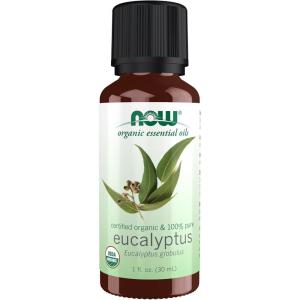 NOW Essential Oils, Organic Eucalyptus Globulus Oil, Clarifying Aromatherapy Scent, Steam Distilled, 100% Pure, Vegan, Child Resistant Cap, 1-Ounce(1 Fl Oz (Pack of 1))