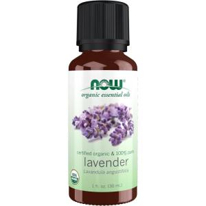 NOW Essential Oils, Organic Lavender Oil, Soothing Aromatherapy Scent, Steam Distilled, 100% Pure, Vegan, Child Resistant Cap, 4-Ounce(1 Fl Oz (Pack of 1))