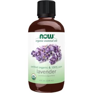 NOW Essential Oils, Organic Lavender Oil, Soothing Aromatherapy Scent, Steam Distilled, 100% Pure, Vegan, Child Resistant Cap, 4-Ounce(4 Fl Oz (Pack of 1))