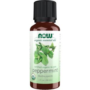 NOW Essential Oils, Organic Peppermint Oil, Invigorating Aromatherapy Scent, Steam Distilled, 100% Pure, Vegan, Child Resistant Cap, 1-Ounce(1 Fl Oz (Pack of 1))