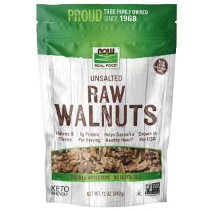 NOW Foods, Certified Organic Walnuts, Raw and Unsalted, Halves and Pieces, Good Source of Protein and Healthy Fatty Acids, Certified Non-GMO, 12-Ounce (Packaging May Vary)(Raw and Unsalted Walnuts)