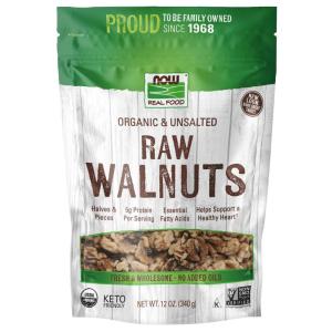 NOW Foods, Certified Organic Walnuts, Raw and Unsalted, Halves and Pieces, Good Source of Protein and Healthy Fatty Acids, Certified Non-GMO, 12-Ounce (Packaging May Vary)(Organic Walnuts)