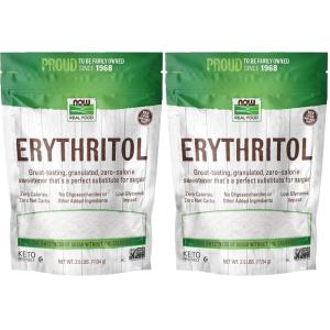 NOW Foods, Erythritol, Great-Tasting Sugar Replacement, Zero Calories, Low Glycemic Impact, Kosher, 1-Pound (Packaging May Vary)(40 Ounce (Pack of 2))