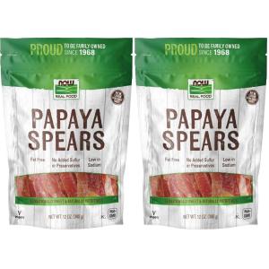 NOW Foods, Papaya Spears, No Preservatives or Added Sulfur, Fat-Free and Low-Sodium, 12-Ounce (Packaging May Vary)(12 Ounce (Pack of 2))