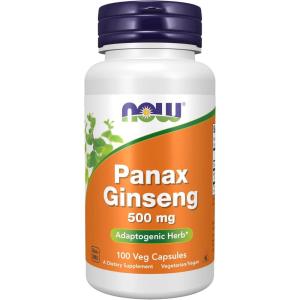 NOW Foods Supplements, Panax Ginseng (Root) 500 mg, Adaptogenic Herb*, 100 Veg Capsules(100 Count (Pack of 1))