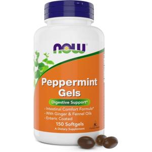 NOW Foods Supplements, Peppermint Gels with Ginger & Fennel Oils, Enteric Coated, Digestive Support*, 90 Softgels(150 Count (Pack of 1))