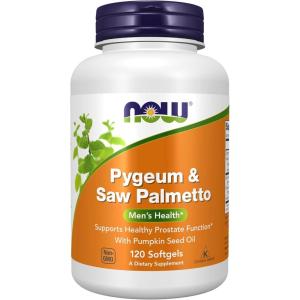 NOW Foods Supplements, Pygeum & Saw Palmetto with Pumpkin Seed Oil, Men’s Health*, 120 Count(Pack of 1)(120 Count (Pack of 1))